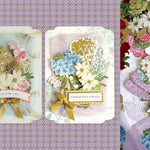 2 beautiful cards and pieces from the Simply Perfect Patterns Card Making Kit