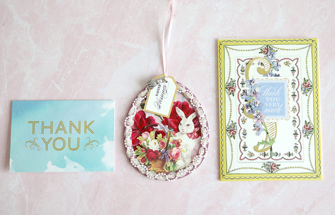 Thank you cards and an Easter ornament