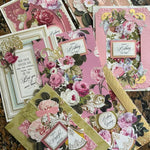 collage of pink, gold and ivory valentines