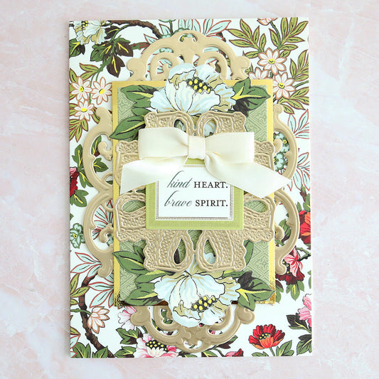 Lian card with gold layers and lian embellishments