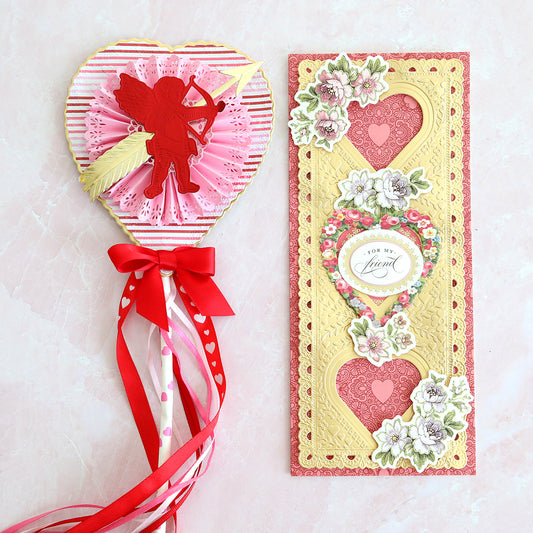 valentine wand and valentine's day card