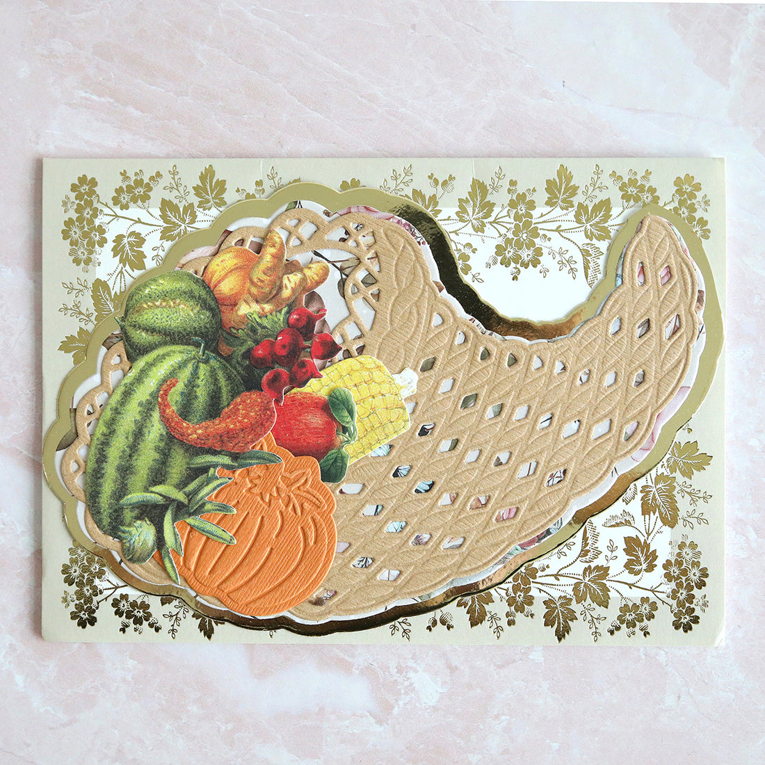 Cornucopia card with vegetables