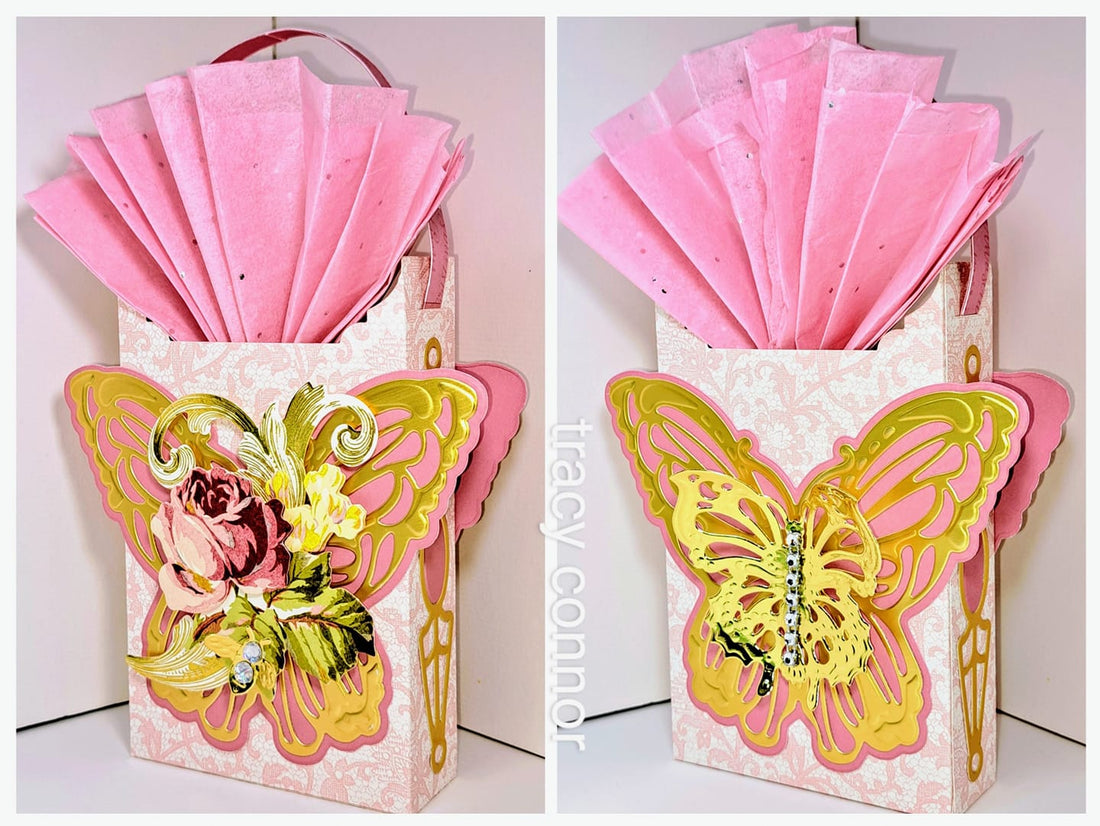 Butterfly gift bags with layered butterflies