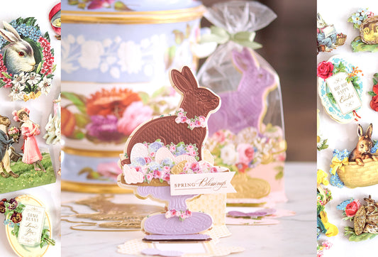 Bunny easel cards with Easter stickers and diecuts