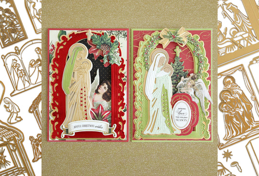 Two Madonna and child cards with the dies on both sides