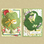 2 shamrock cards surrounded by lucky ephemera