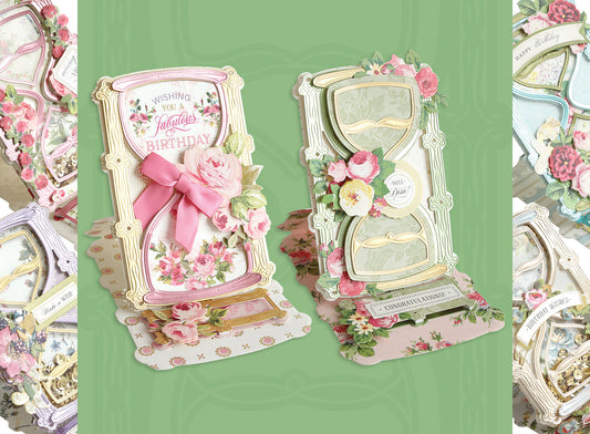 2 Hourglass cards on green background