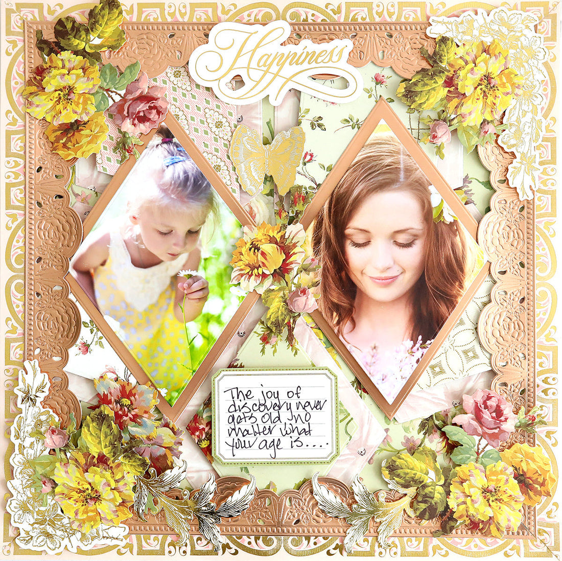 Francesca Scrapbook page with diamond photos