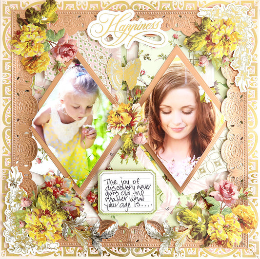 Francesca Scrapbook page with diamond photos