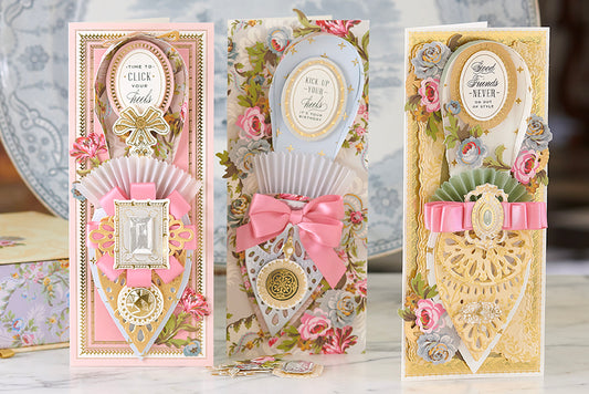 Trio of beautiful paper shoes cards