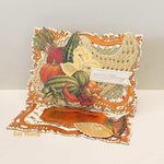 fall easel card with cornucopia and vegetables