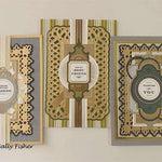 a trio of masculine cards with gold foil designs