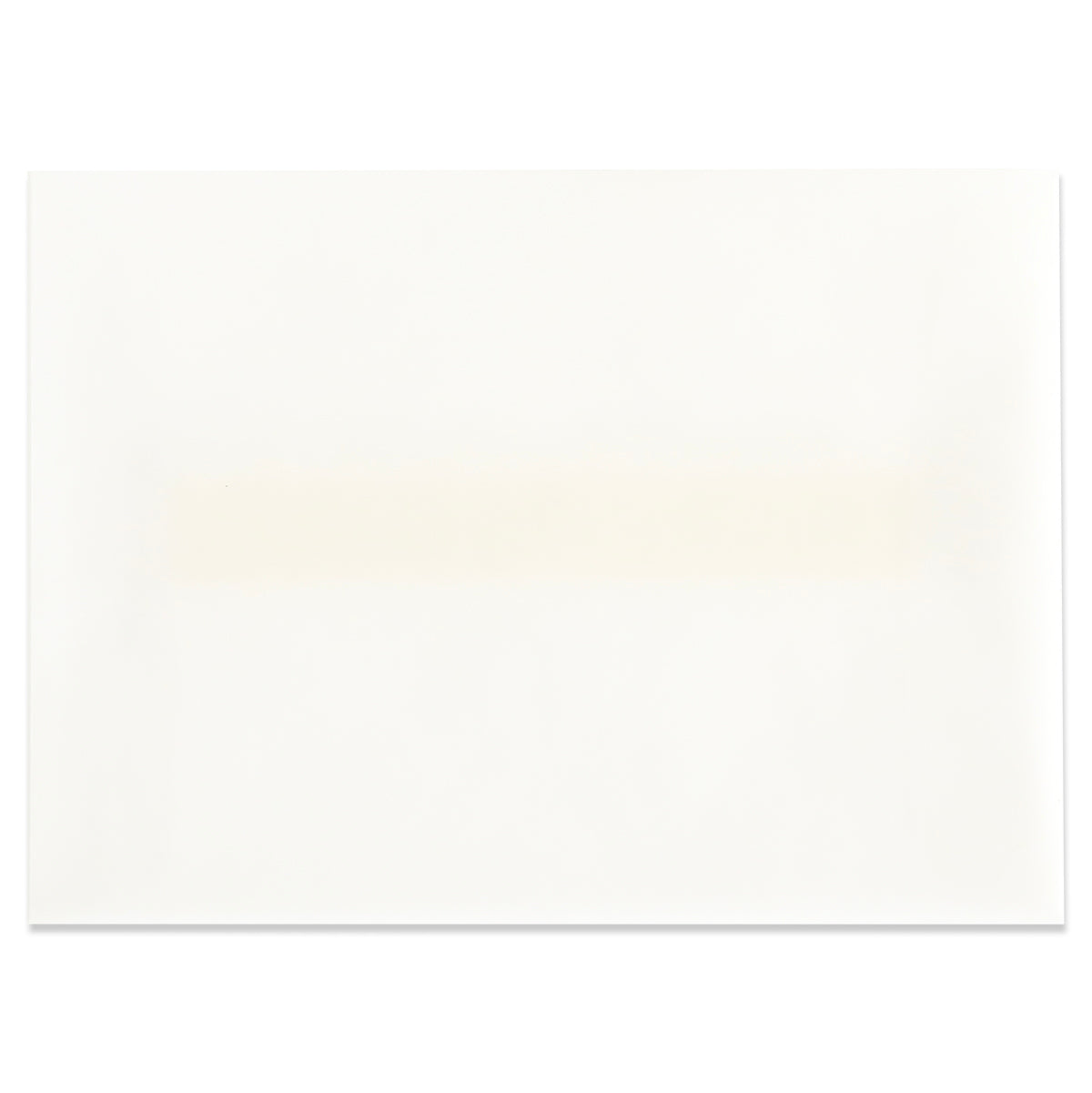 A blank white rectangular card with a subtle cream-colored band across the center—ideal for pairing with elegant invitations or slipping into 10 Pack Vellum A6 Envelopes (4.75″ x 6.5″) for a polished and refined presentation.