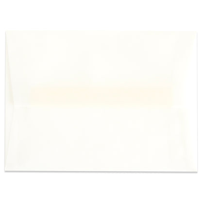A 10 Pack of Vellum A6 Envelopes, each measuring 4.75″ x 6.5″, features a blank, rectangular white design perfect for elegant invitations. Reminiscent of fine vellum envelopes, these classic envelopes enhance any special occasion correspondence and are shown isolated against a white background.