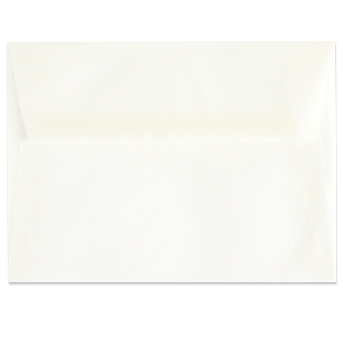 A 10 Pack of cream-colored A7 vellum envelopes, each measuring 5.25″ x 7.25″, shown from the back—ideal for sending elegant invitations.