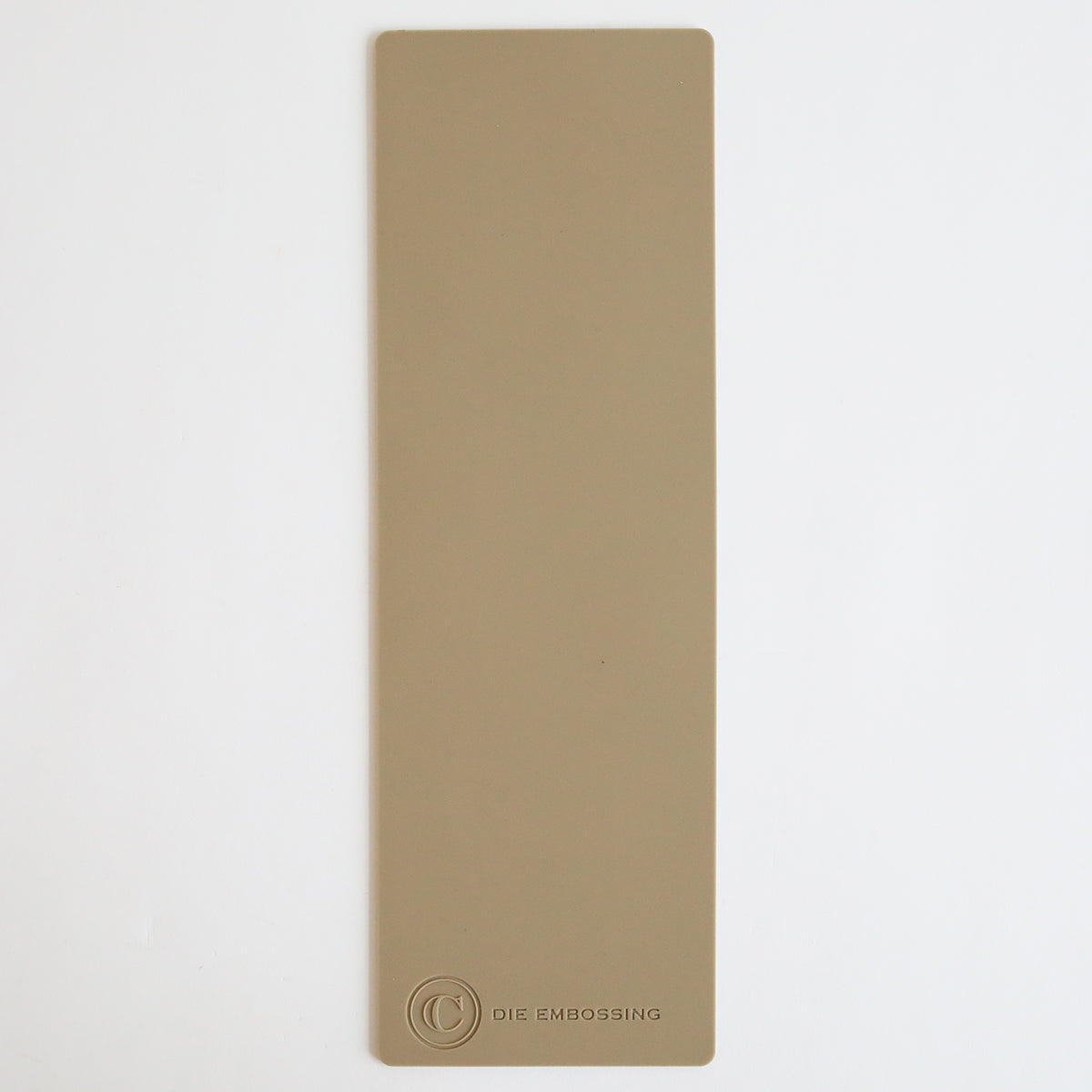 The Empress Mini 13" Full Plate Set includes a rectangular, beige embossing mat with rounded corners and "DIE EMBOSSING" embossed in one corner, ideal for use with Empress Mini Machine plates and other embossing plates.