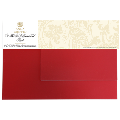 The Luxury Matte Foil Cardstock Red features an ornate floral pattern on its red matte foil sheets, making them ideal for embossing and die-cutting projects. These sheets bring elegance to any creative endeavor.