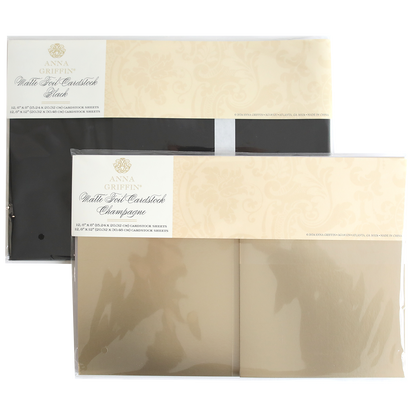 Get two packs of Luxury Matte Foil Cardstock Champagne and Black—each with 16 sheets of 12" x 12" cardstock, ideal for diecutting and adding an elegant touch to your creative projects.