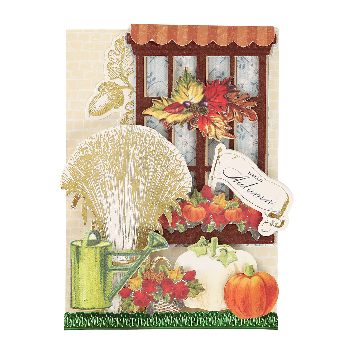 Showcase your love for the season with Harvest Embellishment Stickers—a vibrant autumn-themed collection featuring a window, colorful fall leaves, a wheat bundle, pumpkins, flowers, a watering can, and a “Hello Autumn” sign. Each sticker is beautifully dimensional and perfectly accents your projects with festive harvest designs.