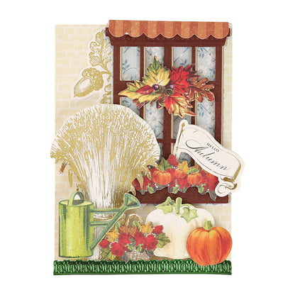 Showcase your love for the season with Harvest Embellishment Stickers—a vibrant autumn-themed collection featuring a window, colorful fall leaves, a wheat bundle, pumpkins, flowers, a watering can, and a “Hello Autumn” sign. Each sticker is beautifully dimensional and perfectly accents your projects with festive harvest designs.