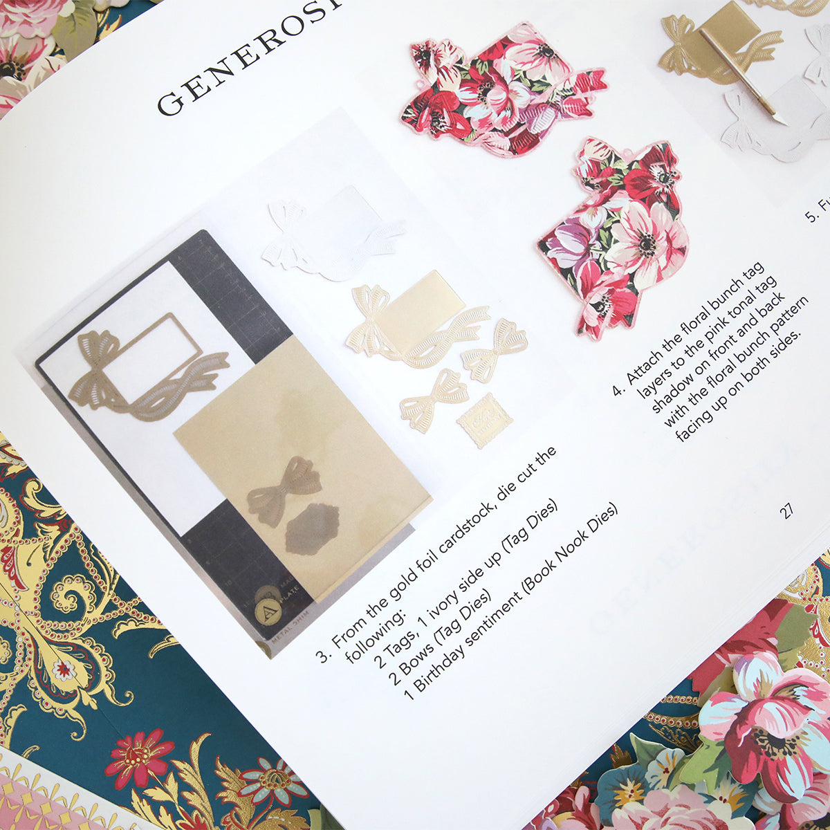 Create 2025 Instructions features floral patterned craft materials and gold foil cutouts, with step-by-step guides and color photos to help you make a decorative project that's perfect for Fall 2025.