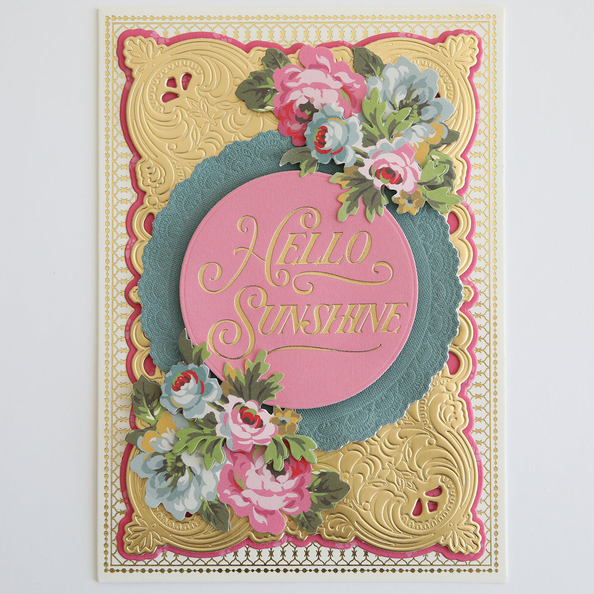Fabric Card Layers Antique" features decorative fabric layers with antique flair—ideal for paper crafting enthusiasts seeking a unique card design for their handmade greeting cards.