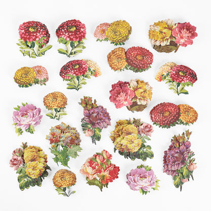 Fall Florals and Foil Bundles featuring a collection of fall floral die-cut paper embellishments in shades of red, yellow, and pink.