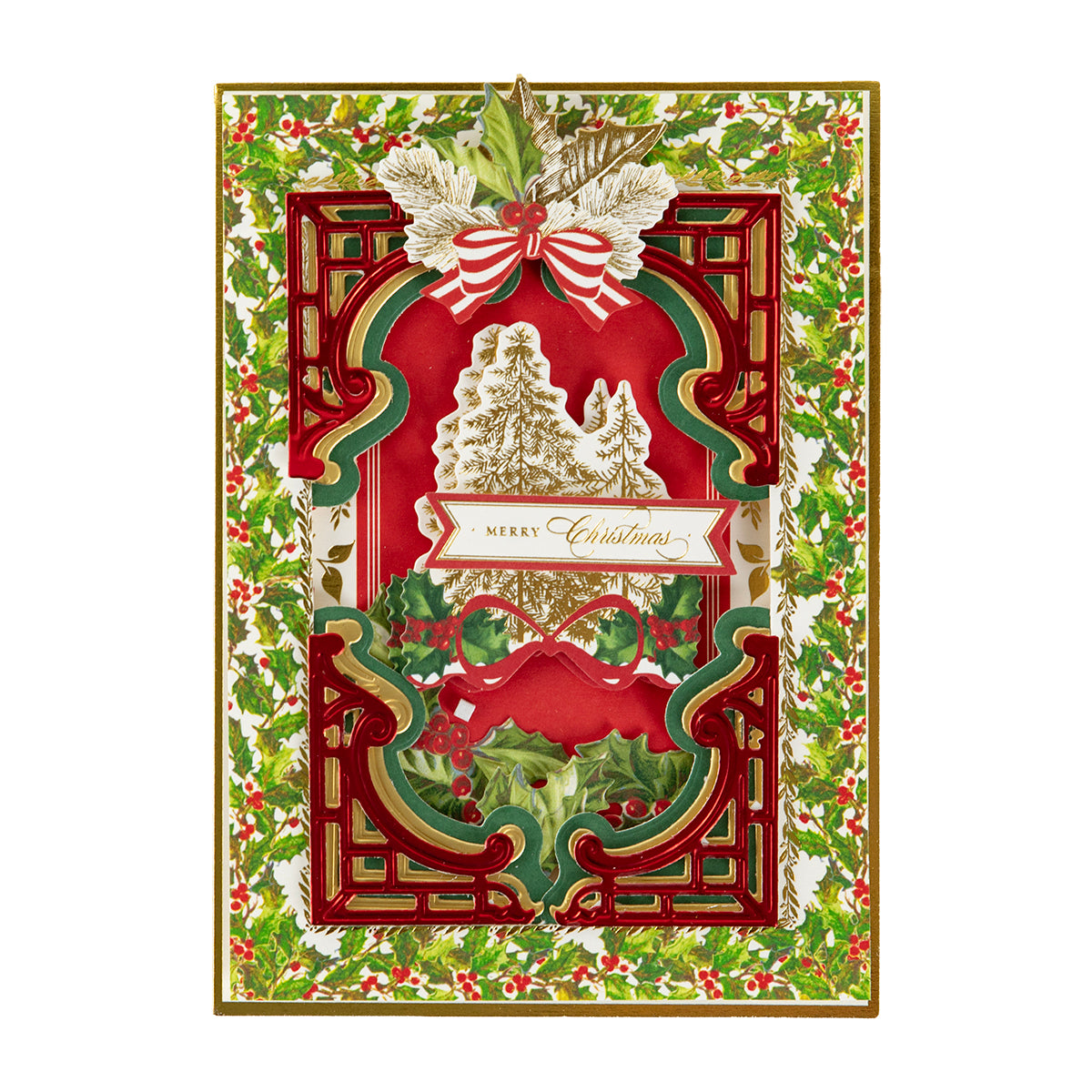 The Christmas Grace Advent Calendar is perfect for holiday projects, featuring holly, gold trim, a tree illustration, and a festive “Merry Christmas” banner.
