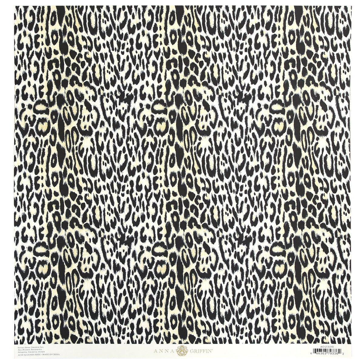 Black and white leopard print pattern on Animal Print 12x12 Cardstock.