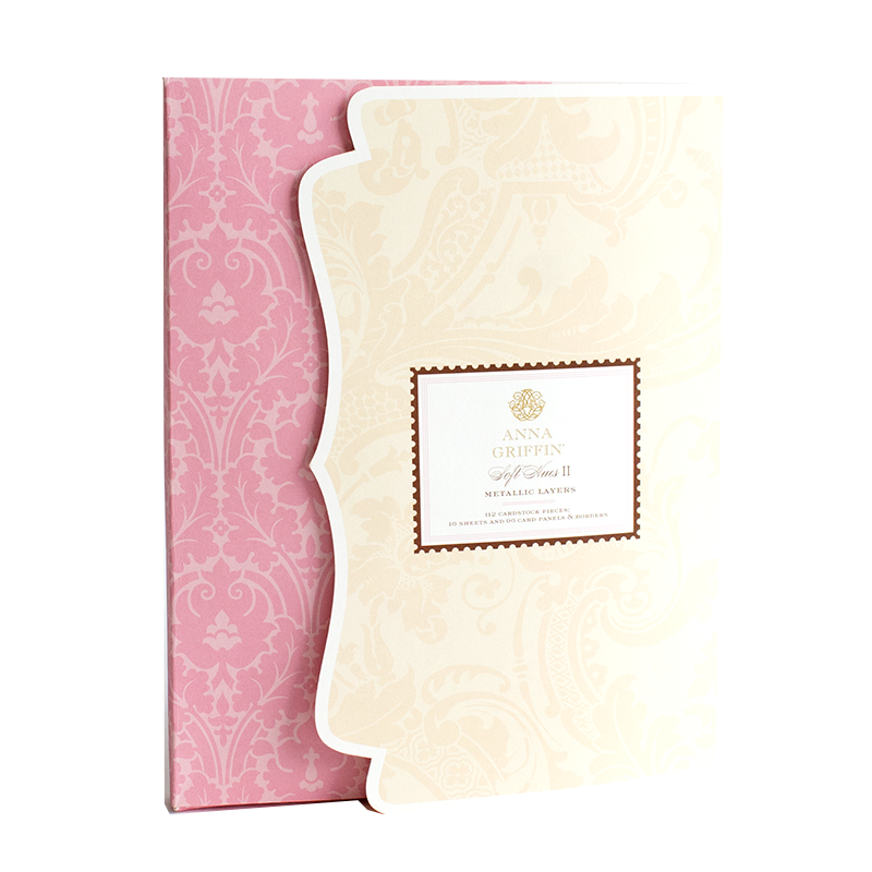 A Soft Hues Metallic Layers II notebook with a paisley pattern and embossing.