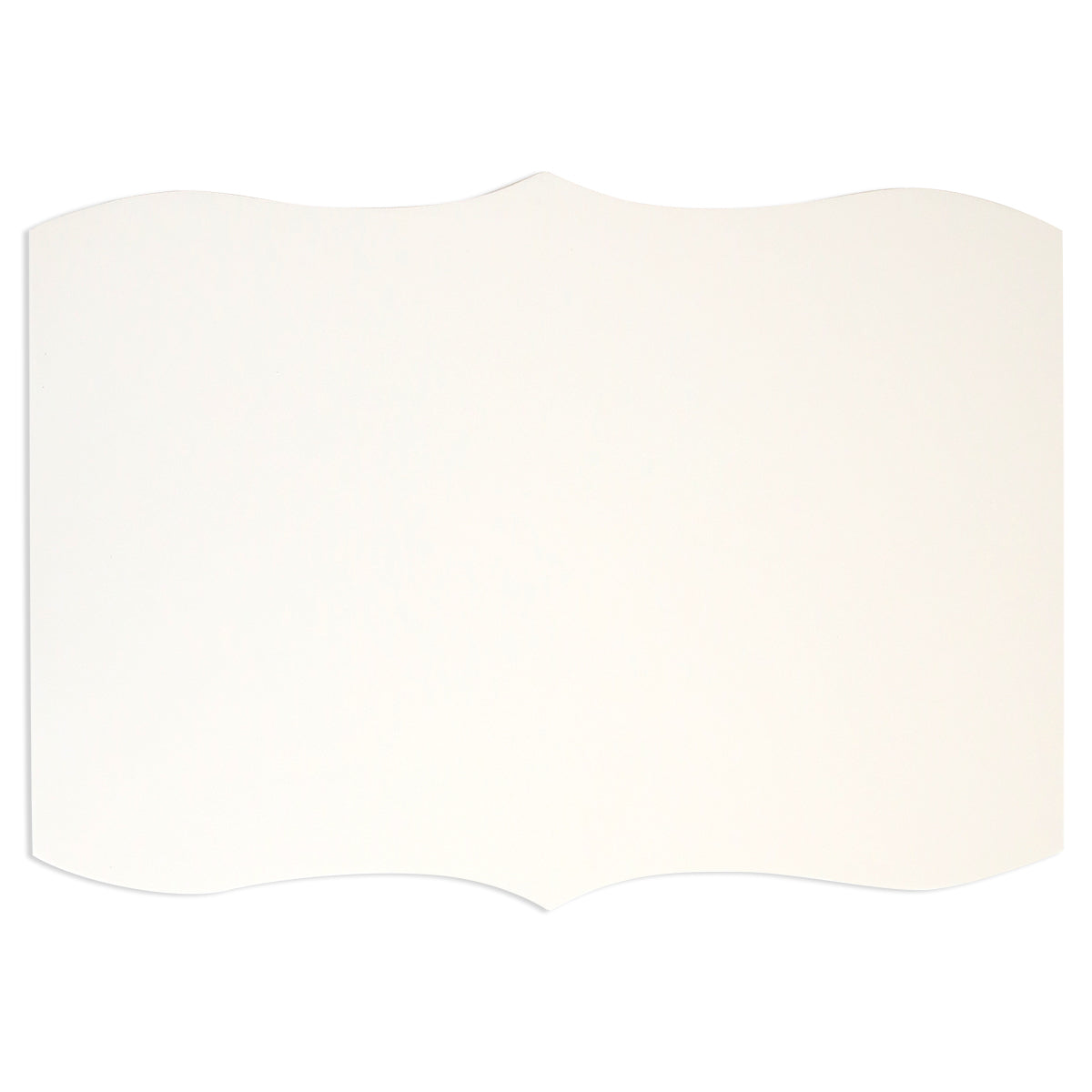 A blank white paper featuring a decorative, wavy border at the top and bottom edges, inspired by the elegant patterns of the Empress Lazy Susan.
