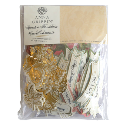 A Craft Box with a bunch of Garden Fountain Embellishments, perfect for embellishments on easel cards.