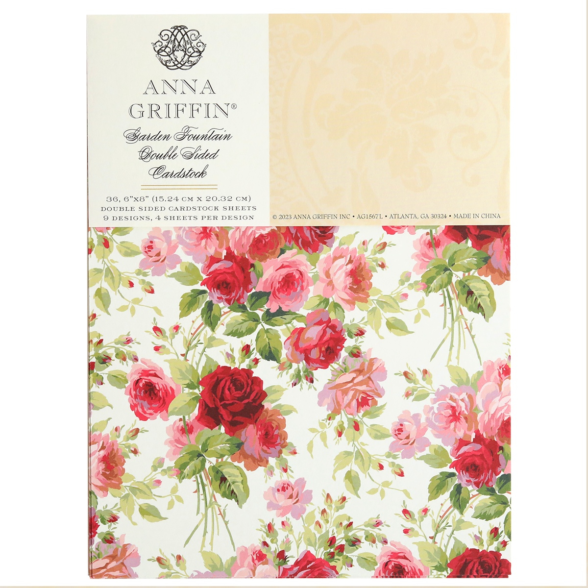Anna Griffin Garden Fountain Double Sided Cardstock - perfect for paper crafting and creating beautiful cardstock layers.