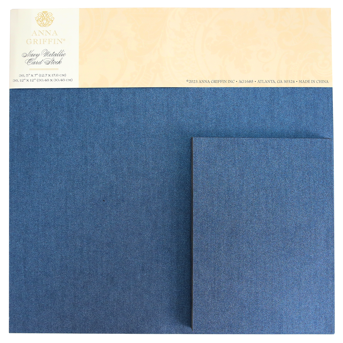 A package containing a blue card and Navy Metallic Cardstock.