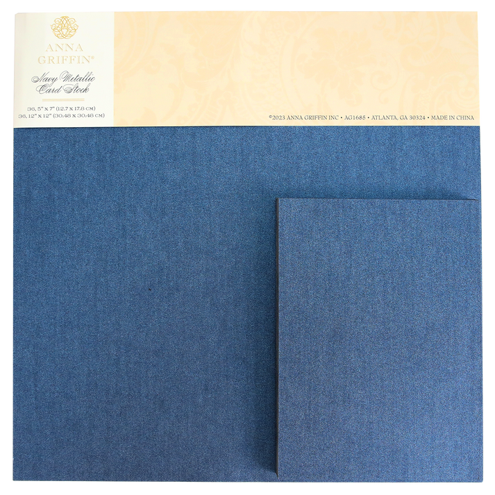 Navy Blue Metallic Cardstock Shop Navy Blue Cardstock Anna Griffin Inc.