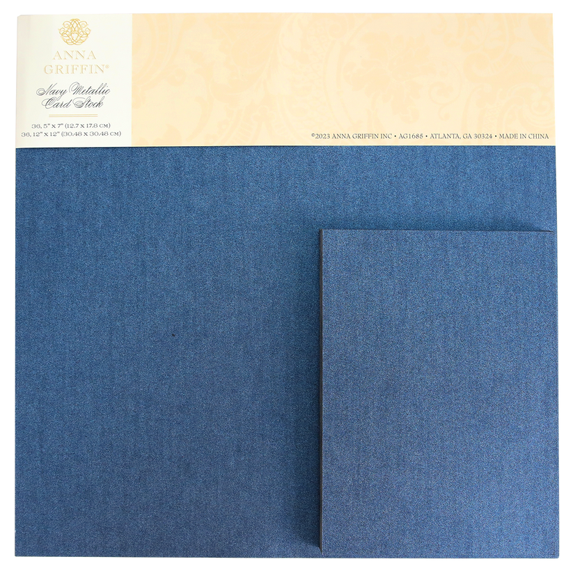 Navy Blue Metallic Cardstock Shop Navy Blue Cardstock Anna Griffin Inc.