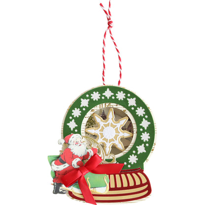 A Christmas ornament embellished with Santa Claus, crafted using Heirloom Ornaments Class Materials and Dies from Anna Griffin.