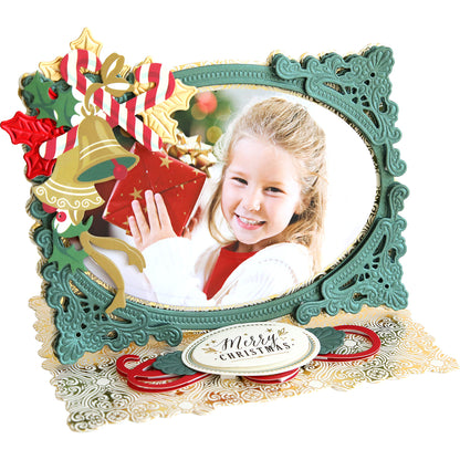 An Anna Griffin Photo Finish Easel Card featuring a girl holding a family photo.