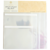 Packaging of Interactive Scrapbook Page Panels, featuring clear plastic sleeves and decorative, floral-themed labeling.