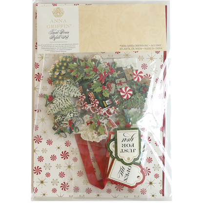 Introducing the Treat Boxes Refill Kit by Anna Griffin, featuring festive Christmas designs adorned with delightful holly and peppermint patterns and labeled "Just For You.