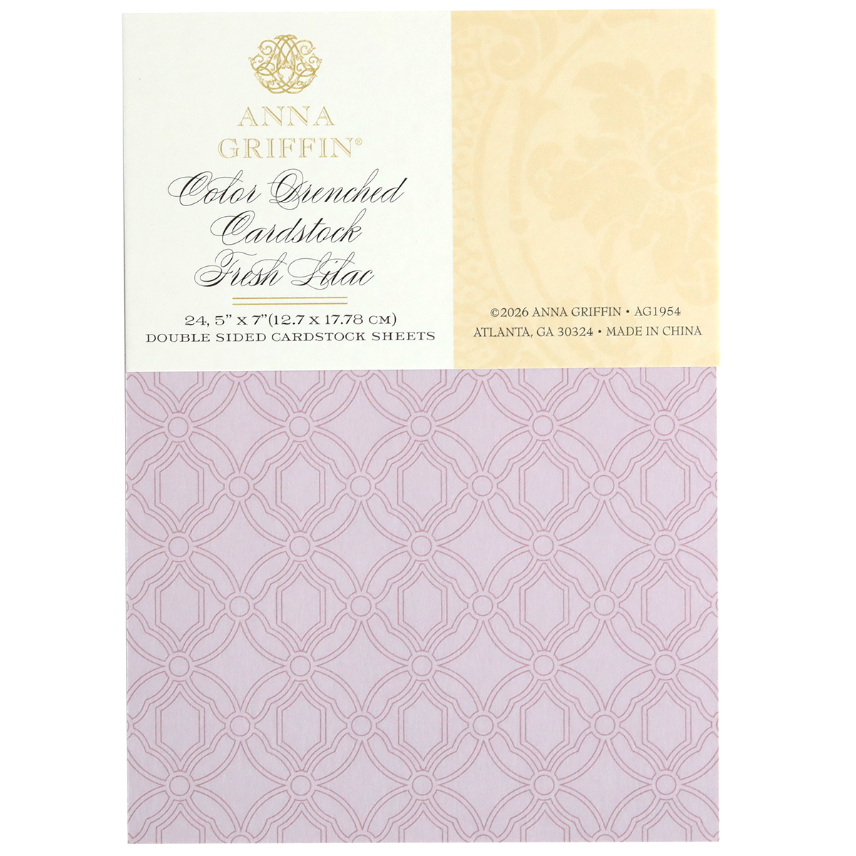 Color Drenched Cardstock Fresh Lilac includes 24 double-sided sheets with a geometric pattern, ideal for card making. Pairs beautifully with hot foil plates and other Color Drenched Cardstock collections.