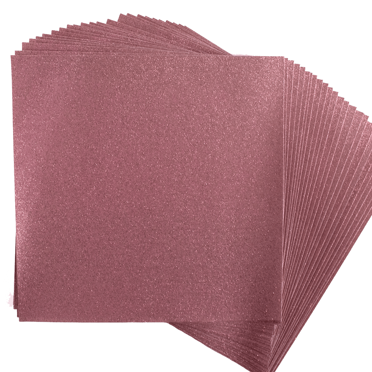 A stack of pink sanding sheets on a white background.