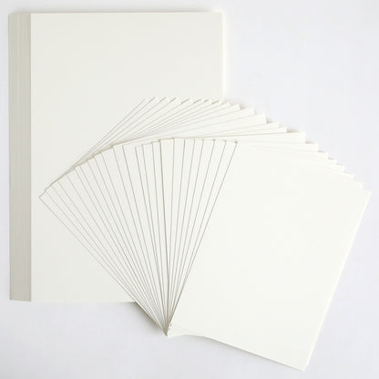 Ivory Coated Cardstock, 260 gsm, shown fanned out on a white surface—ideal for hot foil projects.