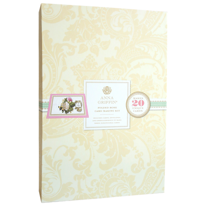 The Folded Rose Card Making Kit by Anna Griffin features a cream and gold floral box with materials and 3D embellishments to create 20 unique cards.