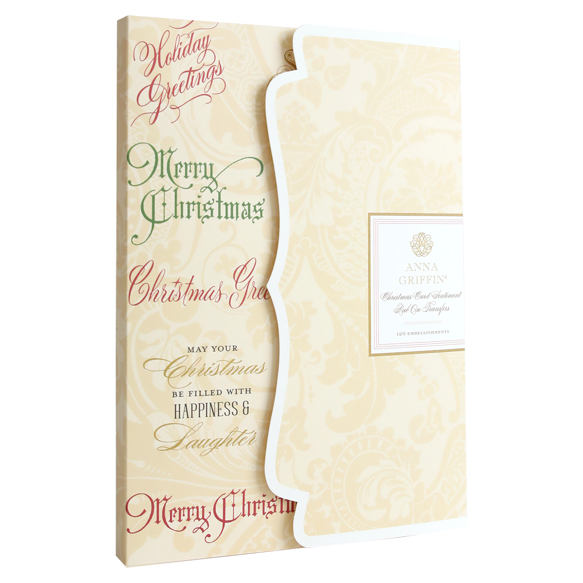 Celebrate the season with Christmas Card Sentiment Rub Ons—ornate script sayings that pair beautifully with cream decorative envelopes and personalized labels from the Anna Griffin Christmas card collection. Perfect for handmade cards and holiday paper crafts, these rub ons add an extra-special festive touch to your holiday greetings.