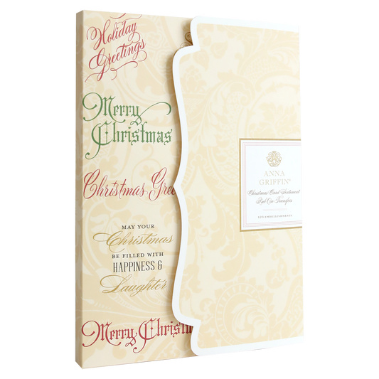 Celebrate the season with Christmas Card Sentiment Rub Ons—ornate script sayings that pair beautifully with cream decorative envelopes and personalized labels from the Anna Griffin Christmas card collection. Perfect for handmade cards and holiday paper crafts, these rub ons add an extra-special festive touch to your holiday greetings.