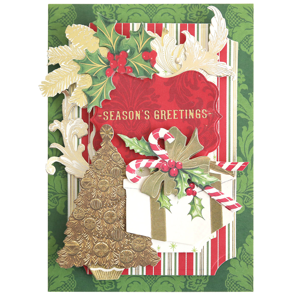 Decorated Knight  ホリデープロモ　銀枠　英語foil Gilded Small Christmas Sentiments Hot Foil Plates – Anna Griffin Inc.