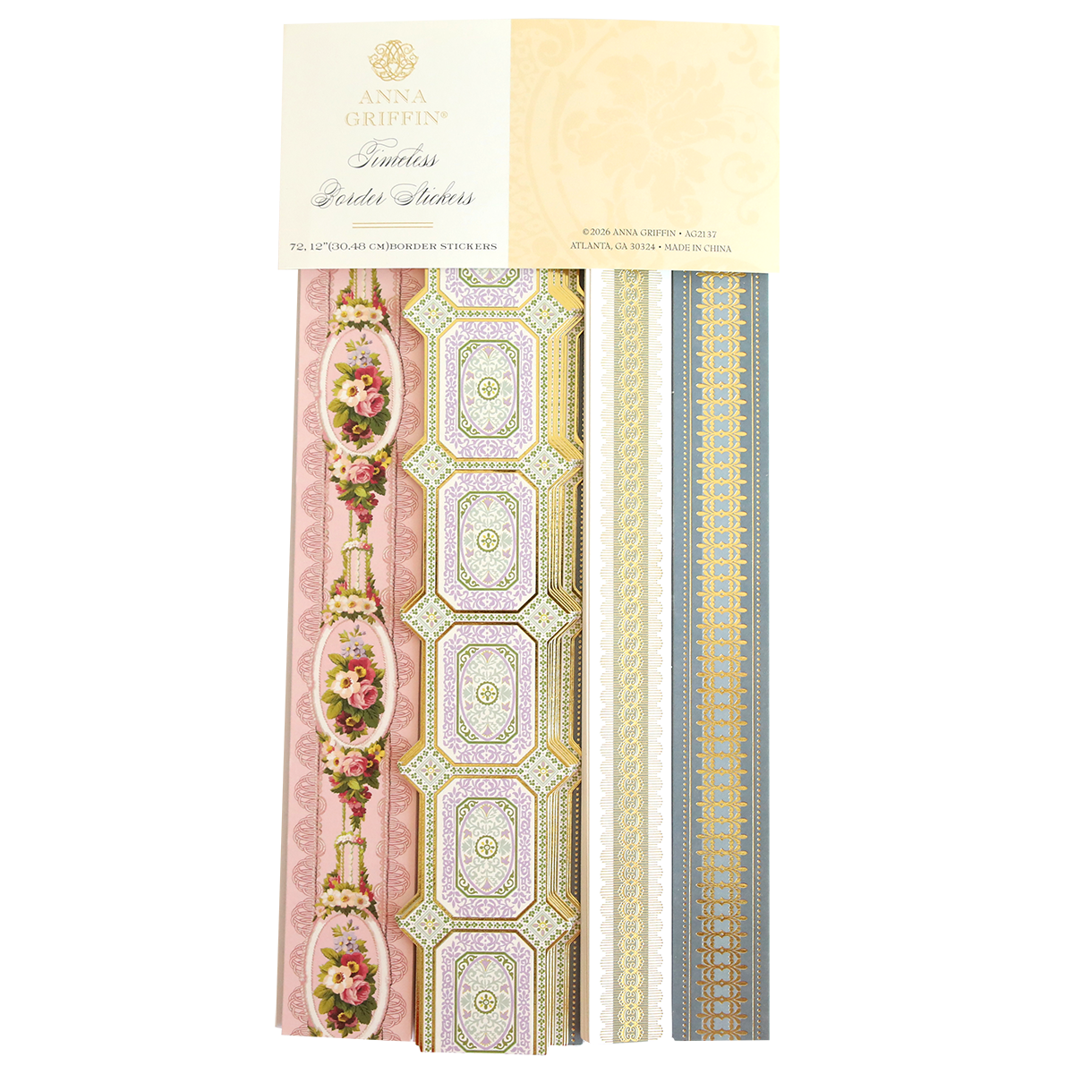 Timeless Border Stickers feature ornate floral and geometric designs, perfect for adding elegant borders to scrapbooks and crafts.