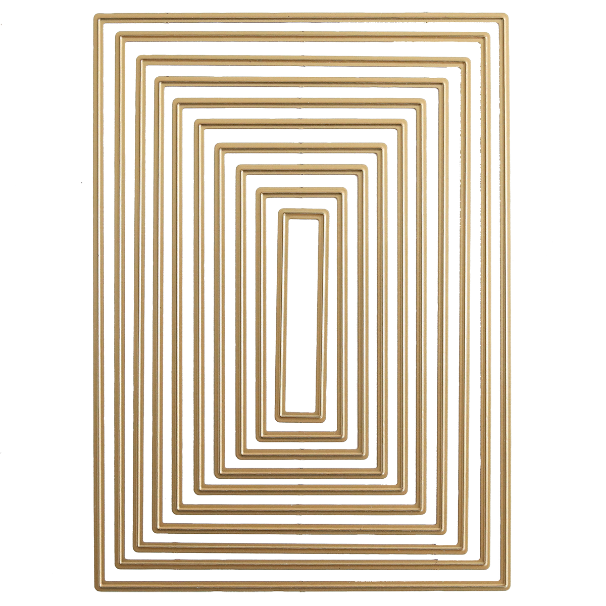 The Concentric Rectangle Dies are a set of nested rectangular metal frames for card making and scrapbooking, displayed concentrically on a white background.