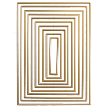 The Concentric Rectangle Dies are a set of nested rectangular metal frames for card making and scrapbooking, displayed concentrically on a white background.